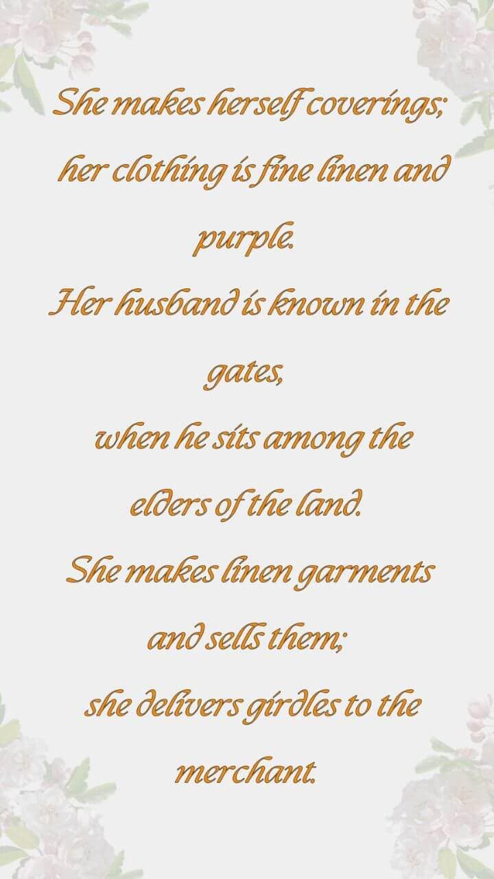 Proverbs 31 v 22-24