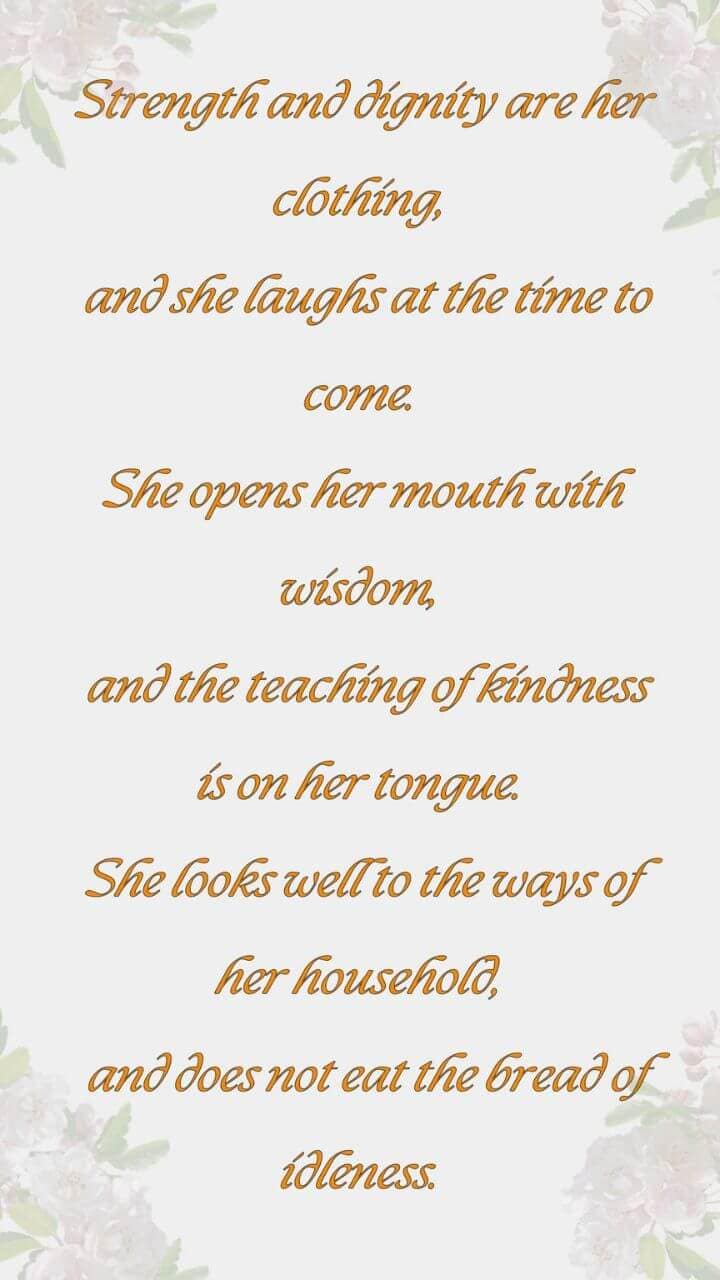 Proverbs 31 v 25-27