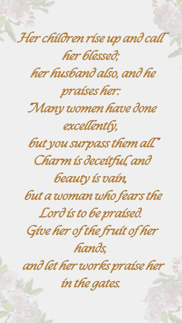Proverbs 31 v 28-31